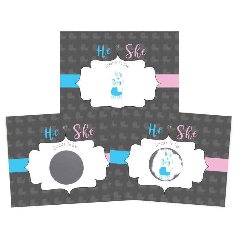 My Scratch Offs Its a Boy Baby Carriage Gender Reveal Party Scratch Off Scratcher Lottery Tickets Cards Family Friends 25 pack - Image 1